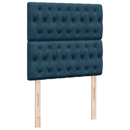 kontinentalseng med madras 90x200 cm fløjl blå