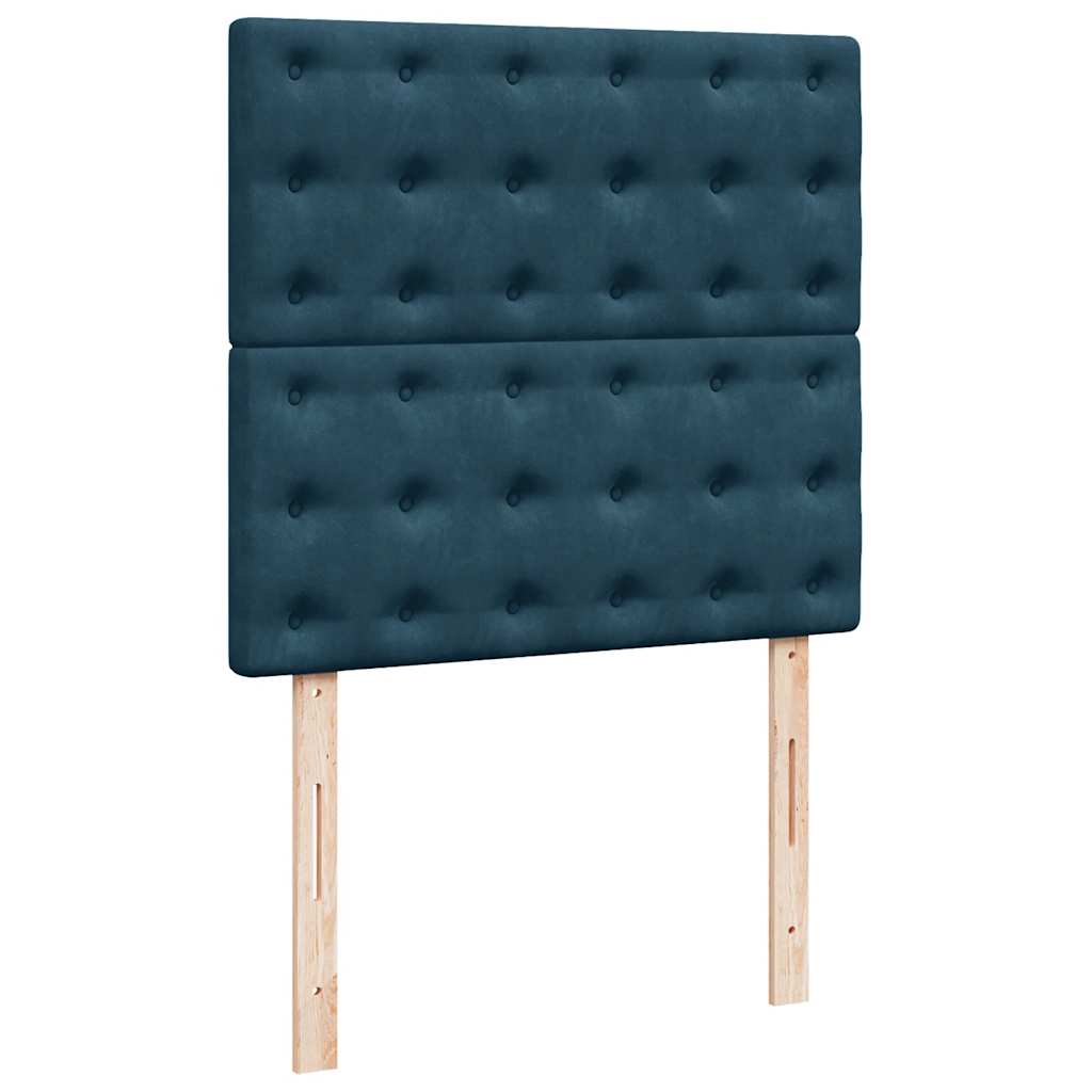 kontinentalseng med madras 90x200 cm fløjl blå