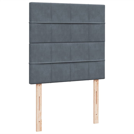 kontinentalseng med madras 100x200 cm fløjl mørkegrå