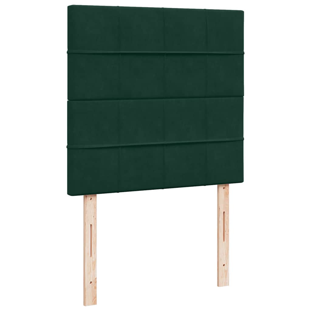 kontinentalseng med madras 100x200 cm fløjl mørkegrøn