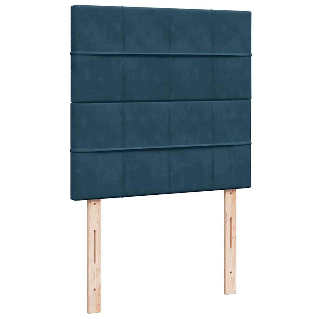 kontinentalseng med madras 100x200 cm fløjl blå