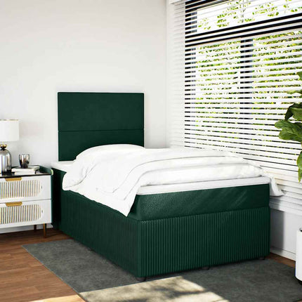 kontinentalseng med madras 120x190 cm velour mørkegrøn