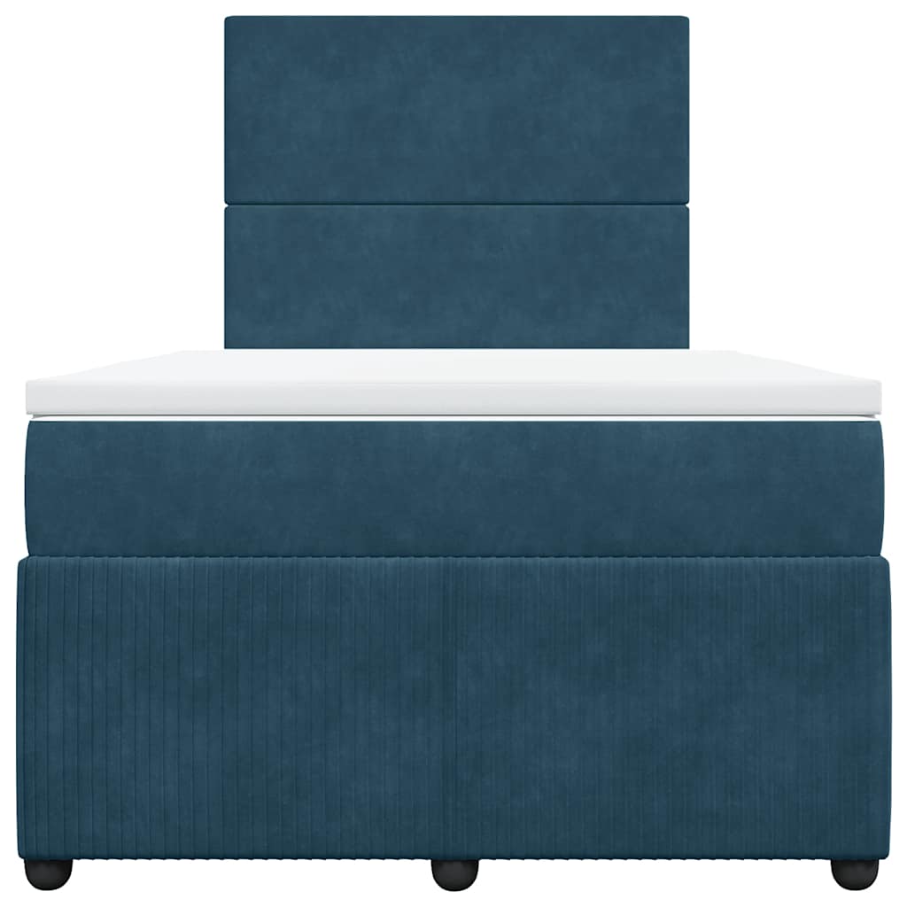 kontinentalseng med madras 120x190 cm velour blå