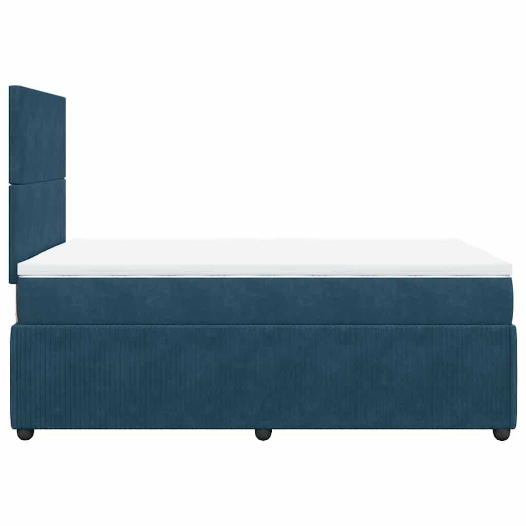 kontinentalseng med madras 120x190 cm velour blå