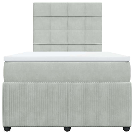 kontinentalseng med madras 120x190 cm velour lysegrå