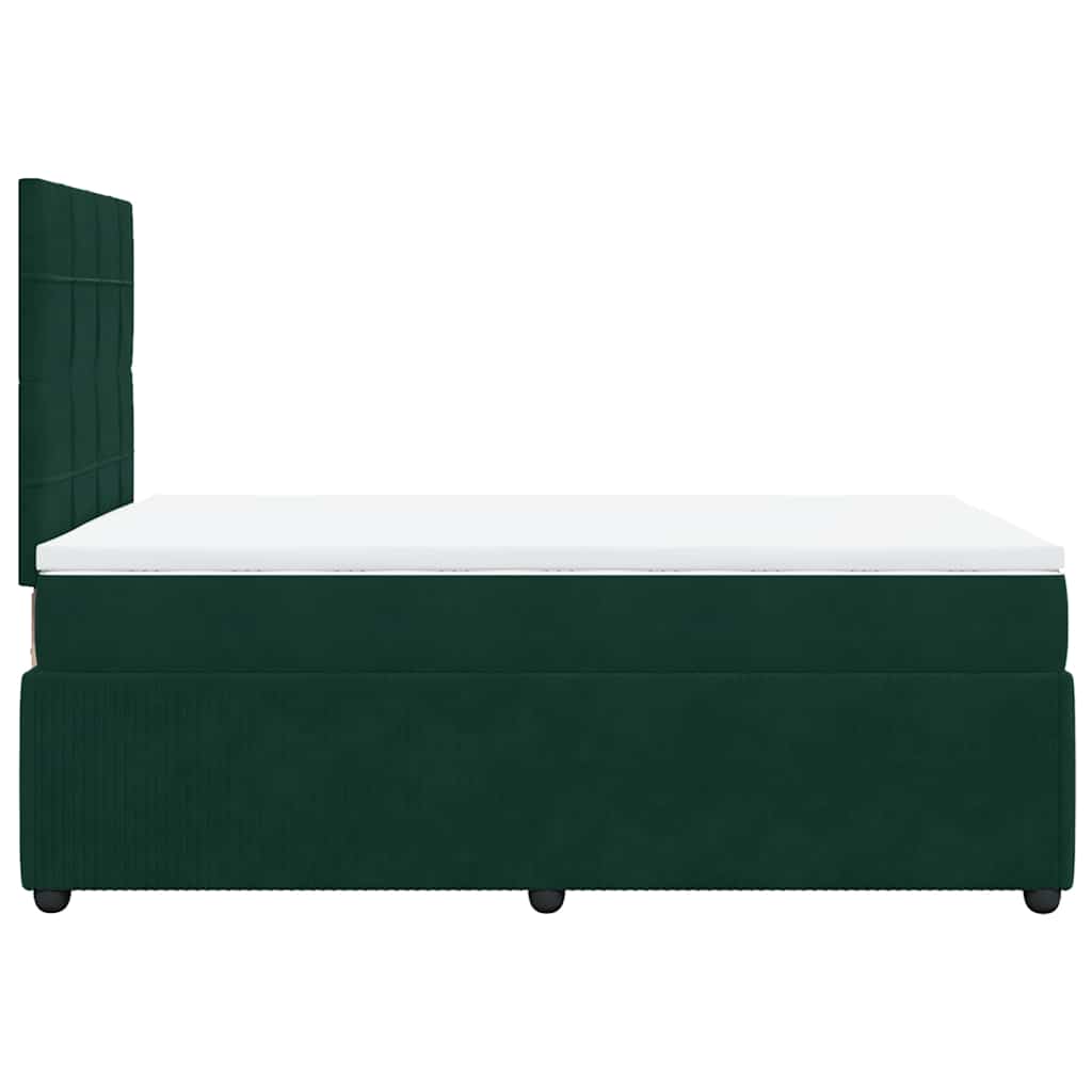 kontinentalseng med madras 120x190 cm velour mørkegrøn