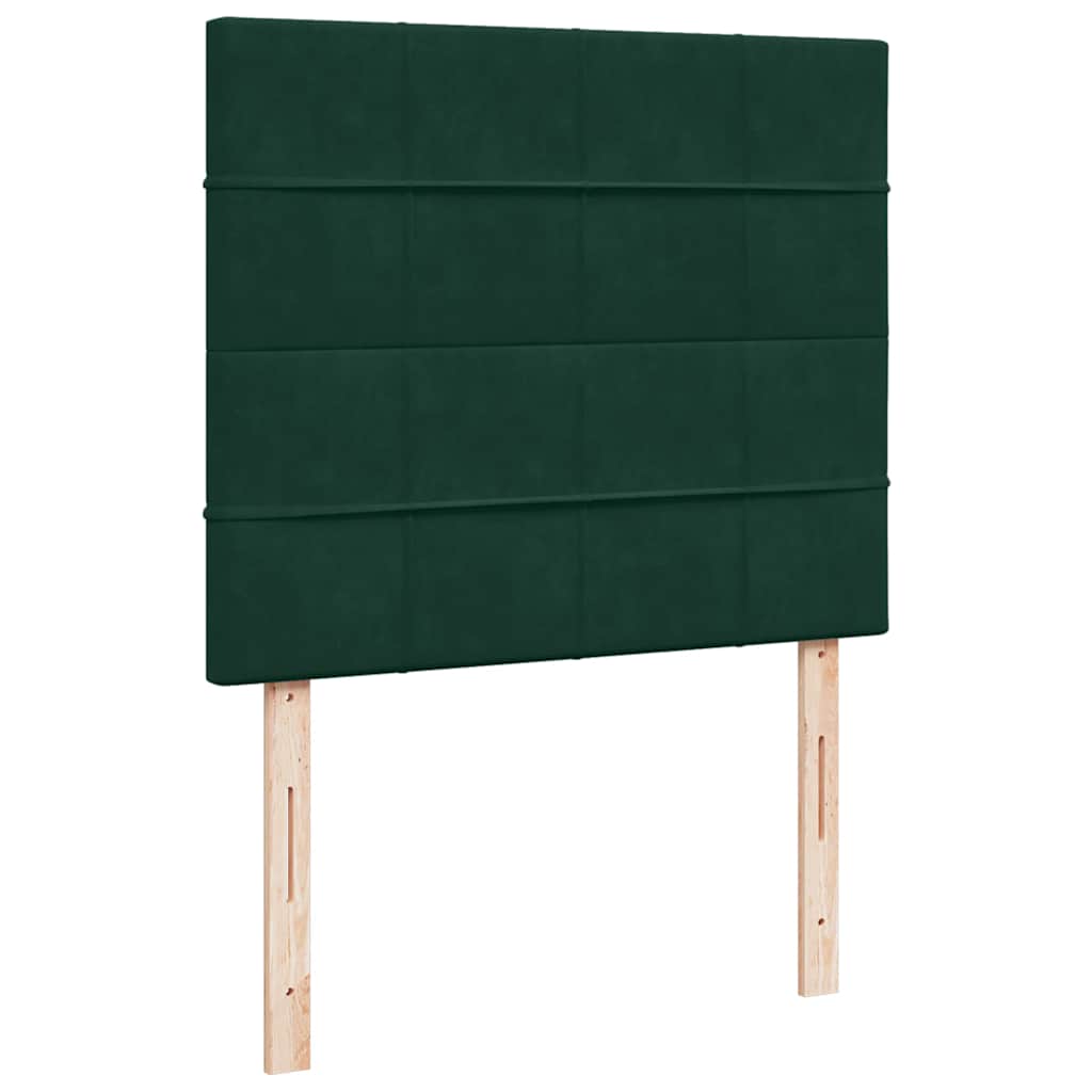 kontinentalseng med madras 120x190 cm velour mørkegrøn