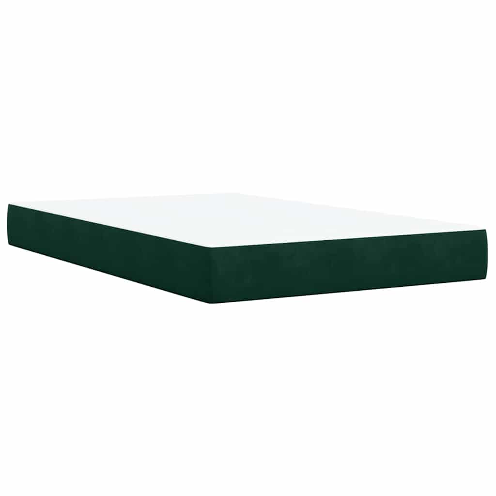 kontinentalseng med madras 120x190 cm velour mørkegrøn