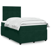kontinentalseng med madras 120x190 cm velour mørkegrøn