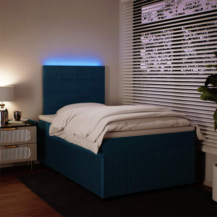 kontinentalseng med madras 120x190 cm velour blå