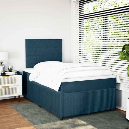 kontinentalseng med madras 120x190 cm velour blå