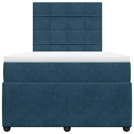 kontinentalseng med madras 120x190 cm velour blå