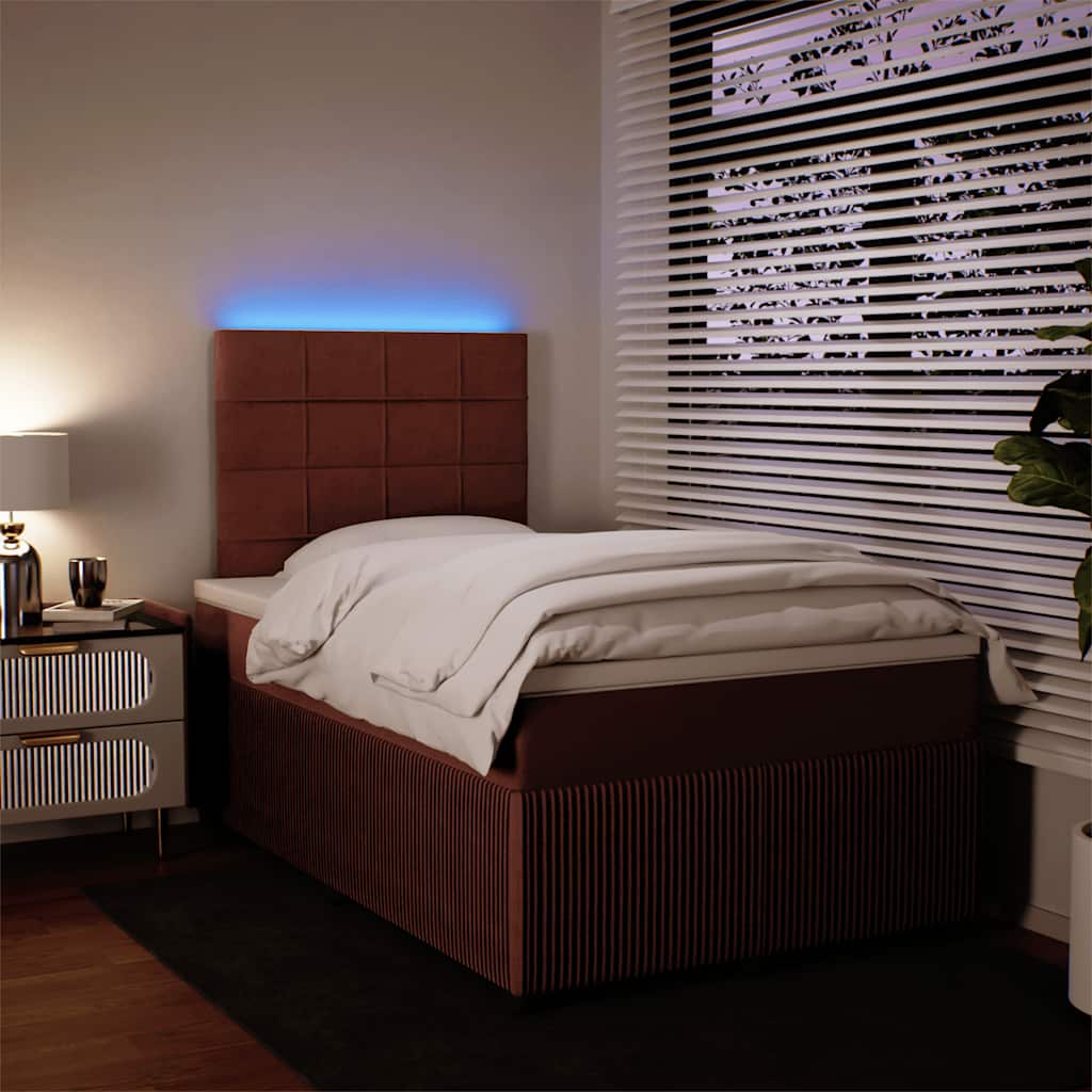 kontinentalseng med madras 120x190 cm velour lyserød