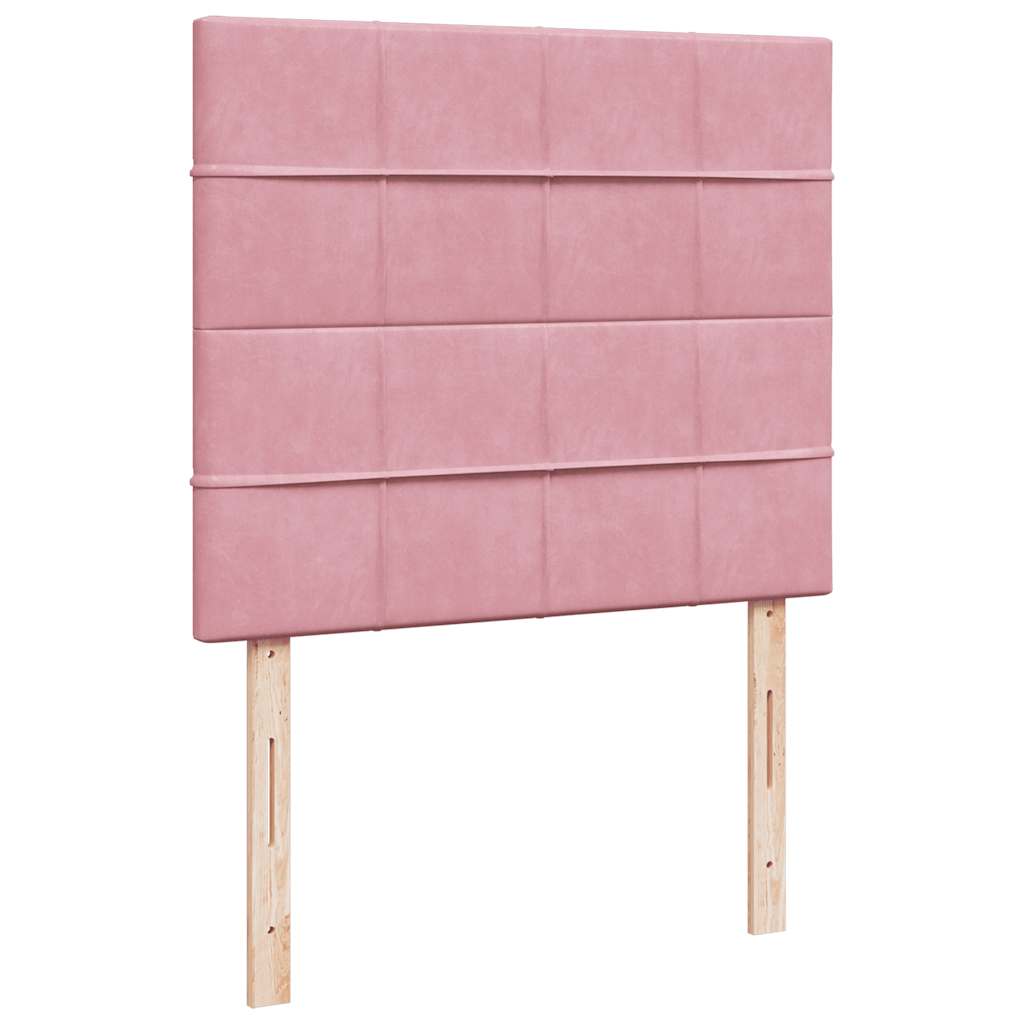 kontinentalseng med madras 120x190 cm velour lyserød