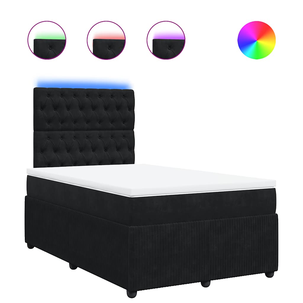 kontinentalseng med madras 120x190 cm velour sort