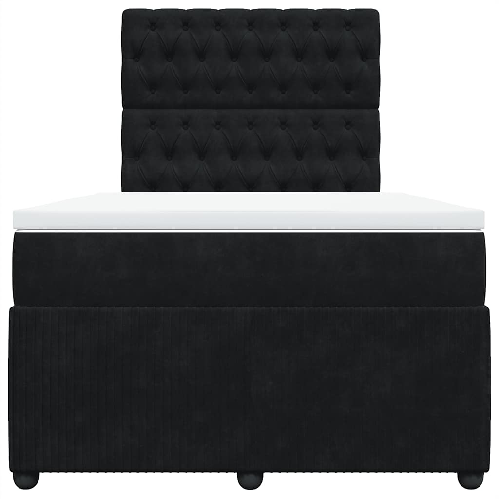 kontinentalseng med madras 120x190 cm velour sort