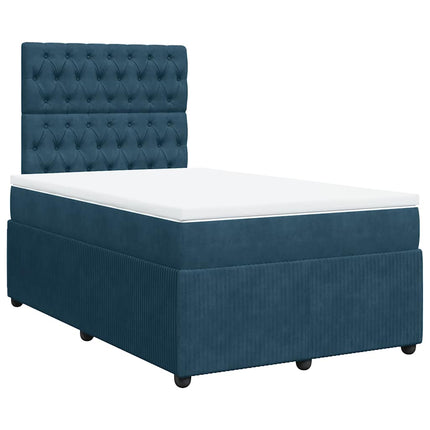 kontinentalseng med madras 120x190 cm velour blå