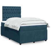 kontinentalseng med madras 120x190 cm velour blå