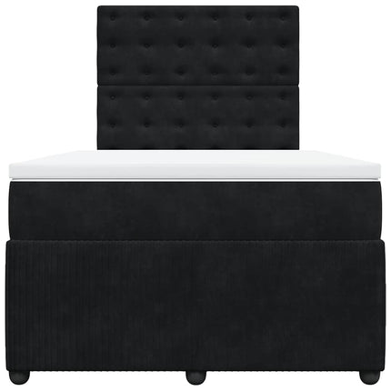 kontinentalseng med madras 120x190 cm velour sort