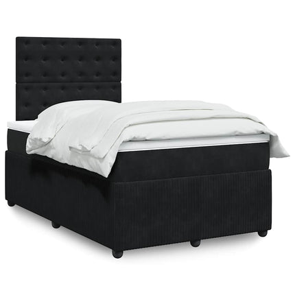 kontinentalseng med madras 120x190 cm velour sort