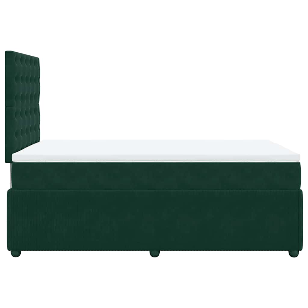 kontinentalseng med madras 120x190 cm velour mørkegrøn