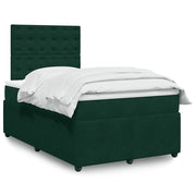kontinentalseng med madras 120x190 cm velour mørkegrøn