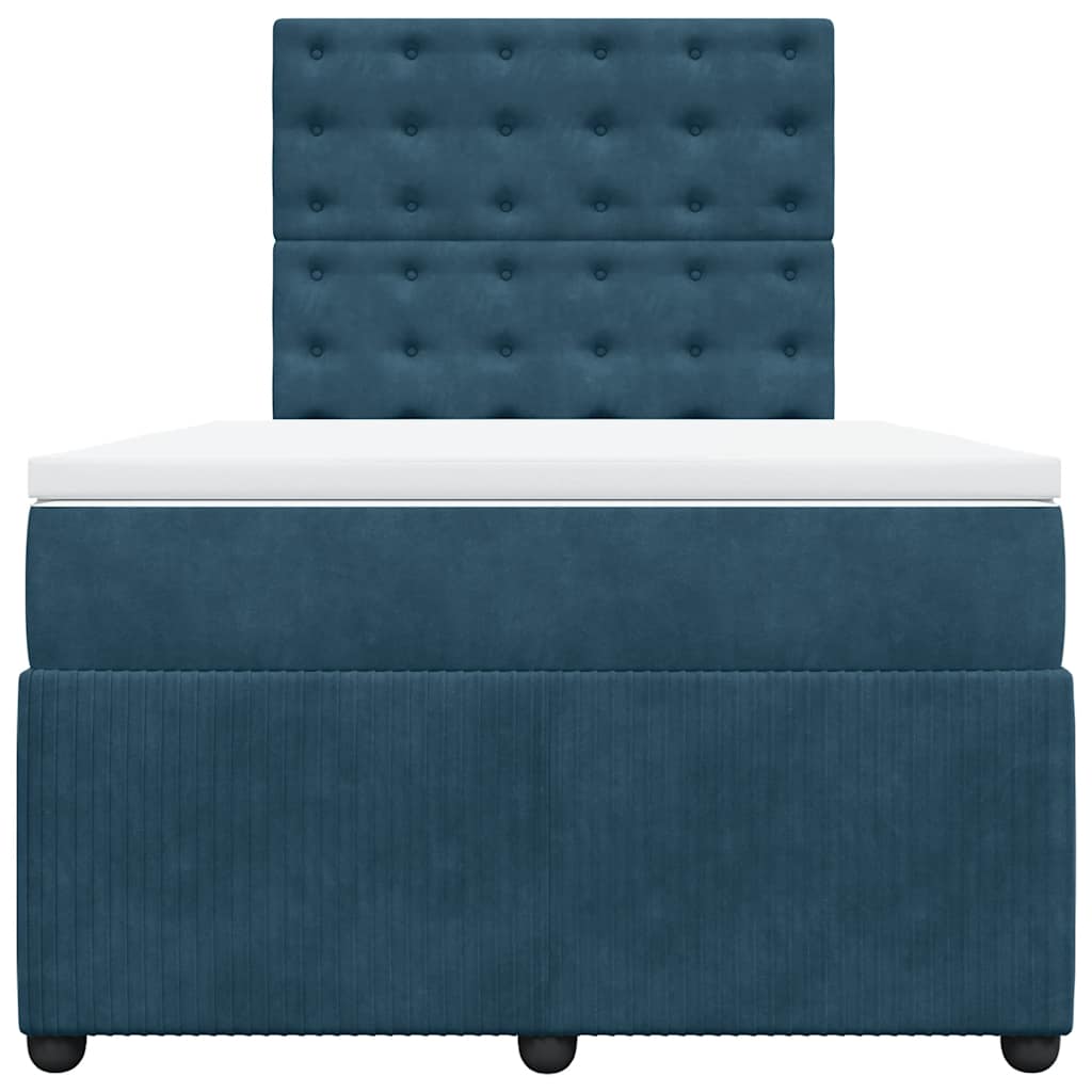 kontinentalseng med madras 120x190 cm velour blå