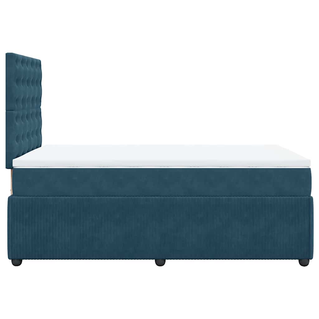 kontinentalseng med madras 120x190 cm velour blå