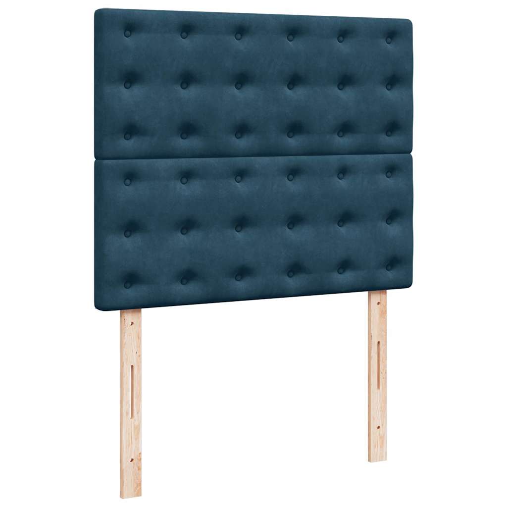 kontinentalseng med madras 120x190 cm velour blå