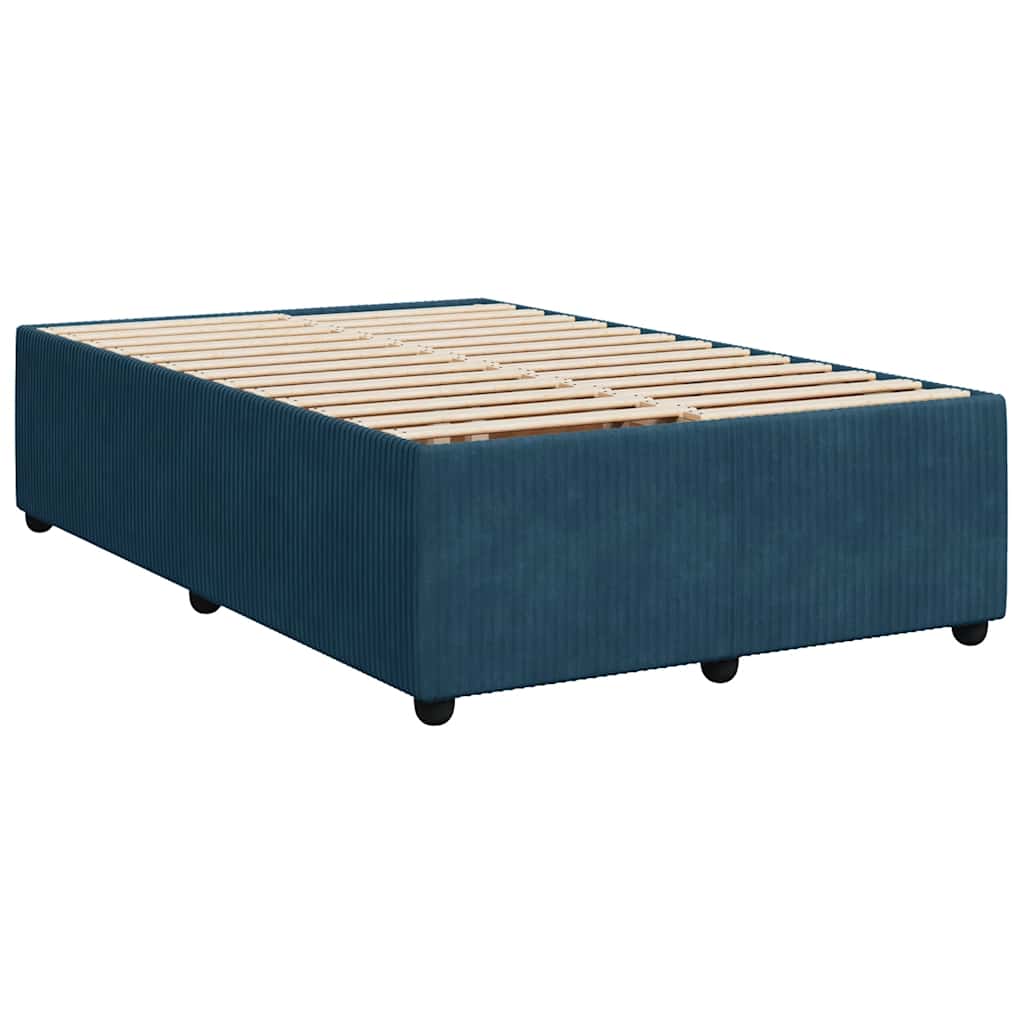 kontinentalseng med madras 120x190 cm velour blå