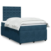 kontinentalseng med madras 120x190 cm velour blå