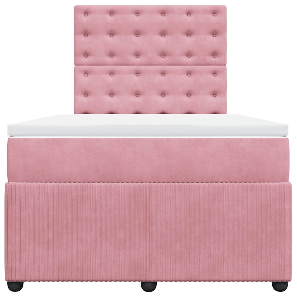 kontinentalseng med madras 120x190 cm velour lyserød