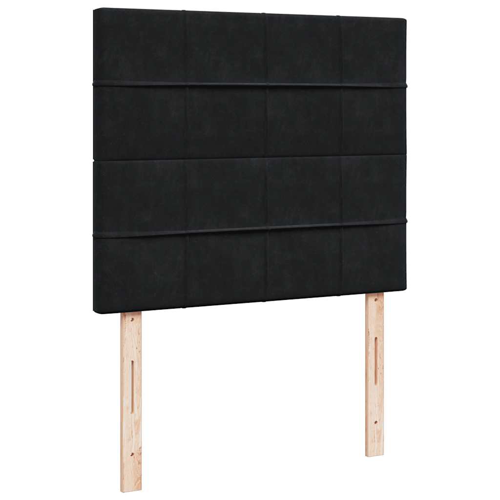 kontinentalseng 120x200 cm fløjl sort