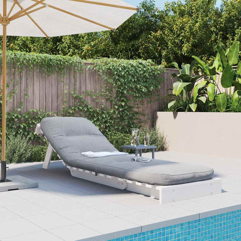 futon med madras 60x206x11 cm massivt fyrretræ hvid