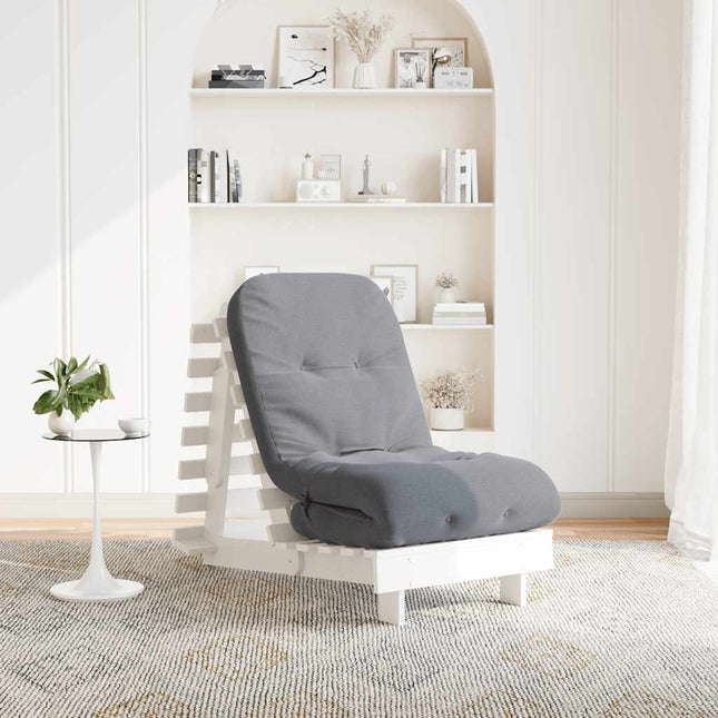 futon med madras 60x206x11 cm massivt fyrretræ hvid
