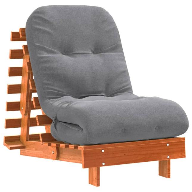 futon med madras 60x206x11 cm massivt fyrretræ gyldenbrun