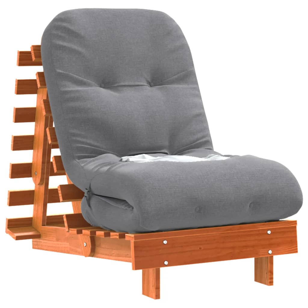 futon med madras 60x206x11 cm massivt fyrretræ gyldenbrun