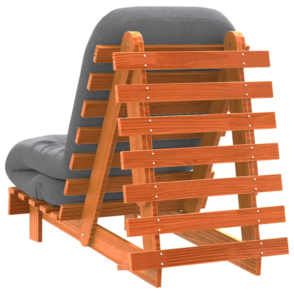 futon med madras 60x206x11 cm massivt fyrretræ gyldenbrun