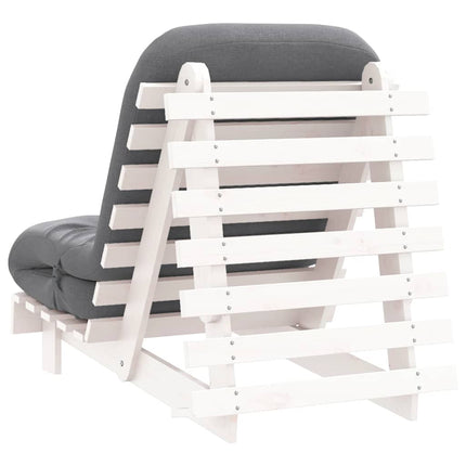 futon med madras 70x206x11 cm massivt fyrretræ hvid