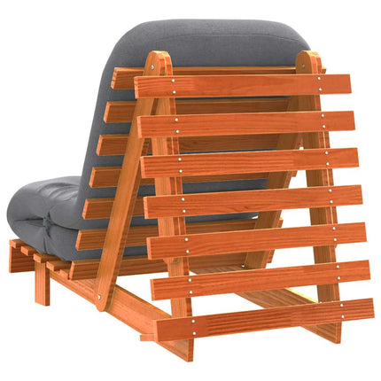 futon med madras 70x206x11 cm massivt fyrretræ gyldenbrun