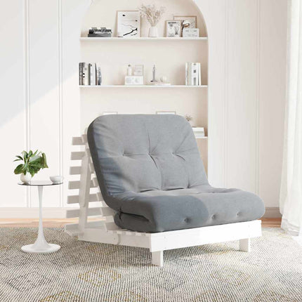 futon med madras 80x206x11 cm massivt fyrretræ