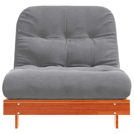 futon med madras 80x206x11 cm massivt fyrretræ