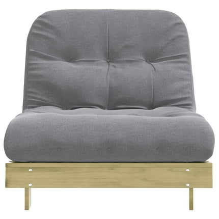 futon med madras 80x206x11 cm massivt fyrretræ