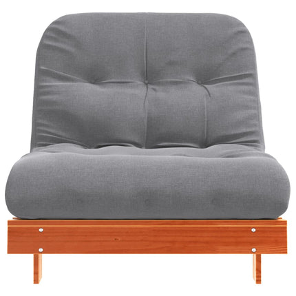 futon med madras 90x206x11 cm massivt fyrretræ