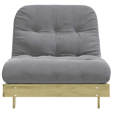 futon med madras 90x206x11 cm massivt fyrretræ