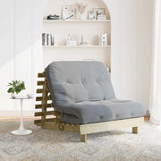 futon med madras 100x206x11 cm massivt fyrretræ