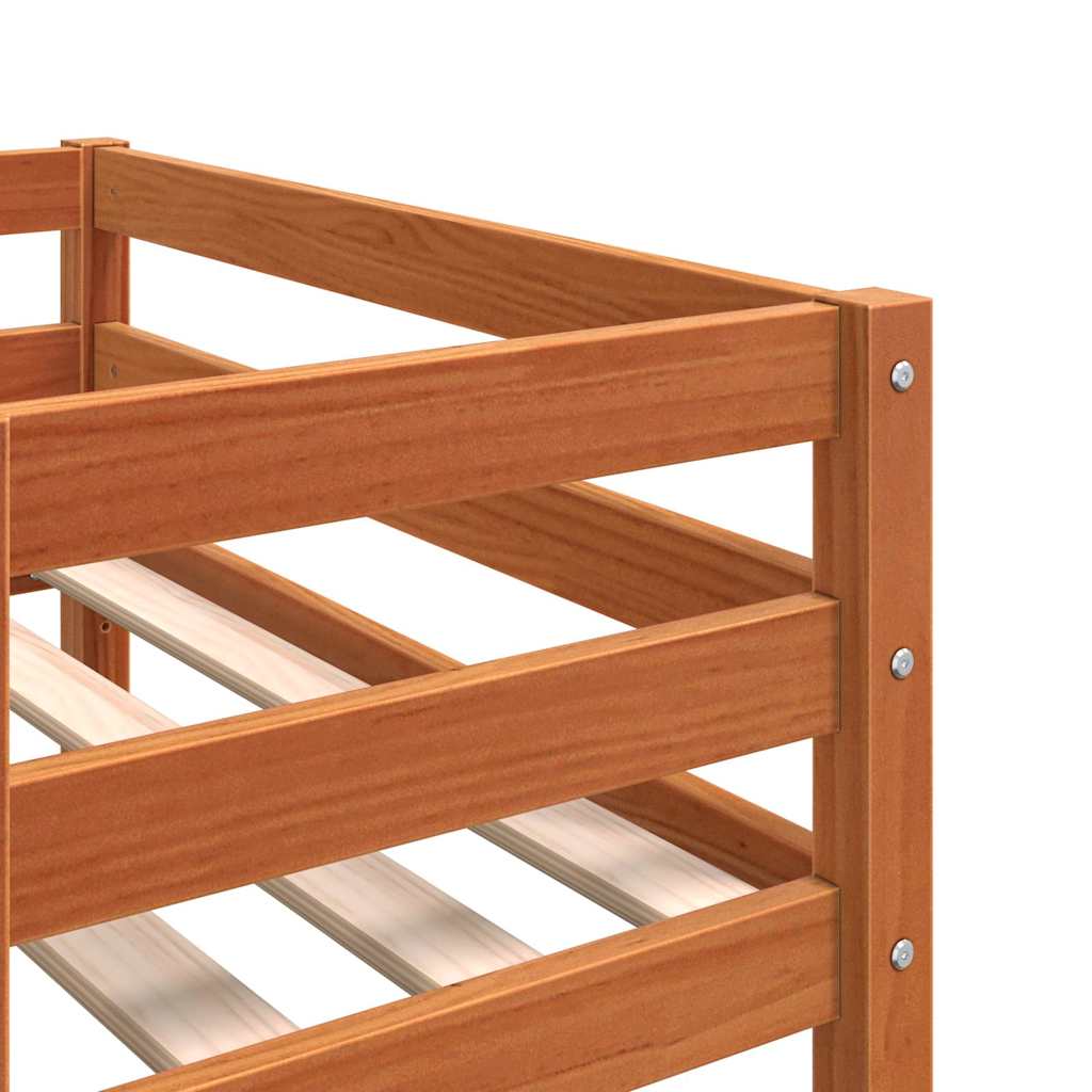 sengeramme til juniorseng 80x200 cm massivt fyrretræ gyldenbrun