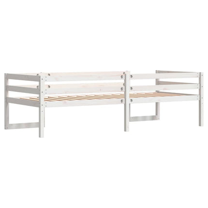 sengeramme til juniorseng 90x200 cm massivt fyrretræ hvid
