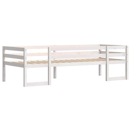 sengeramme til juniorseng 75x190 cm massivt fyrretræ hvid