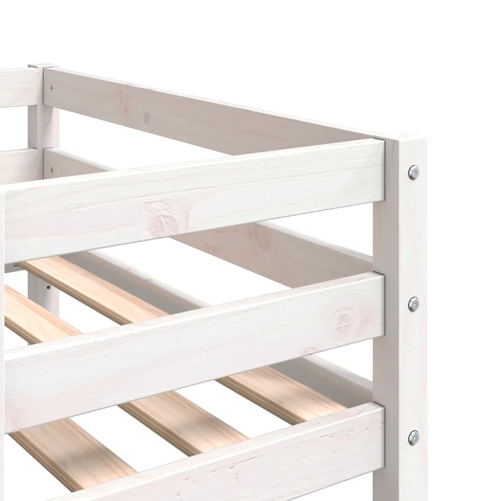 sengeramme til juniorseng 75x190 cm massivt fyrretræ hvid